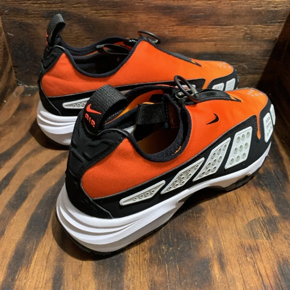 Nike Air Sunder Max Low Top Sneakers Orange Black White Zip Lace HJ8080-600 Sz 6